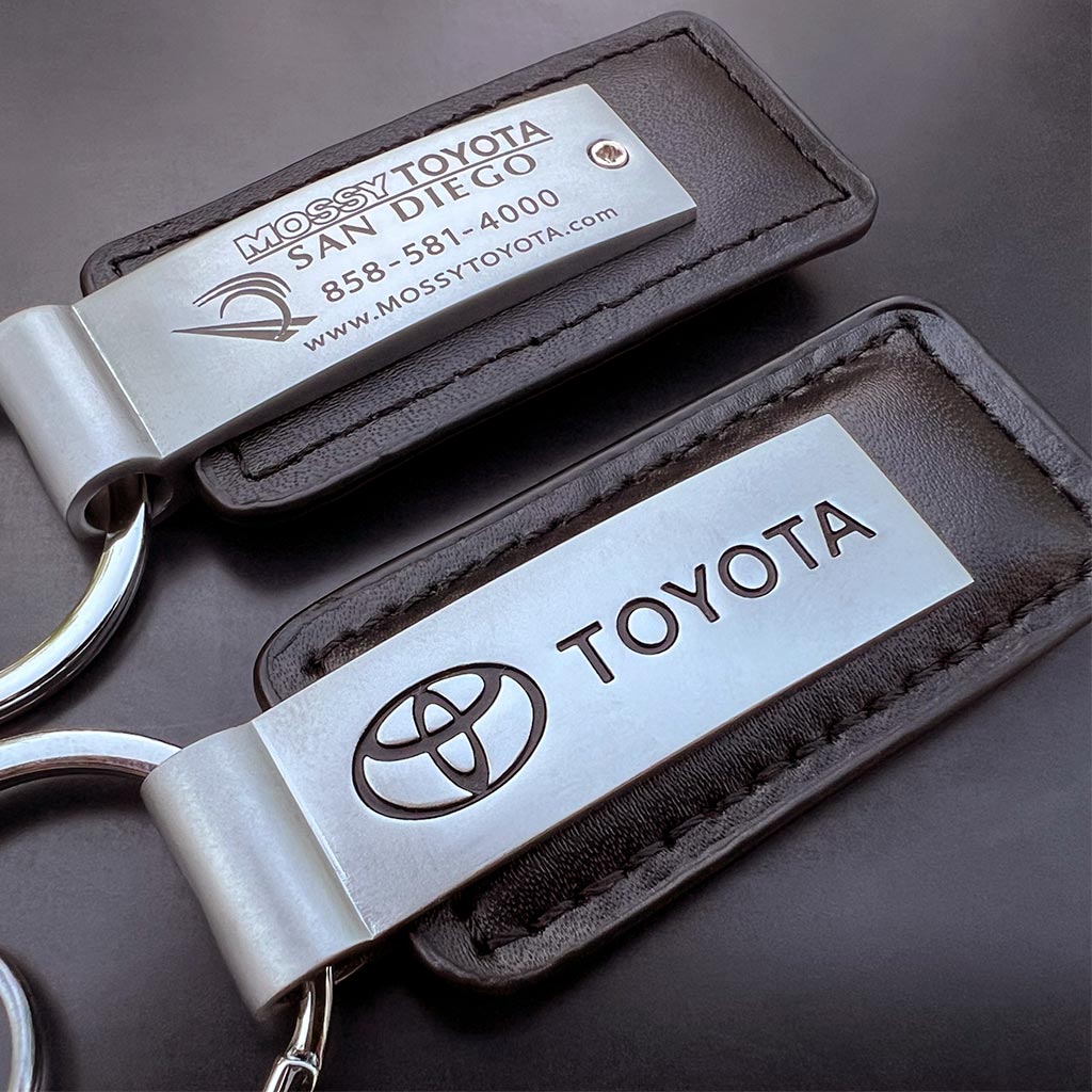 Toyota Black Leather Keychain image 0
