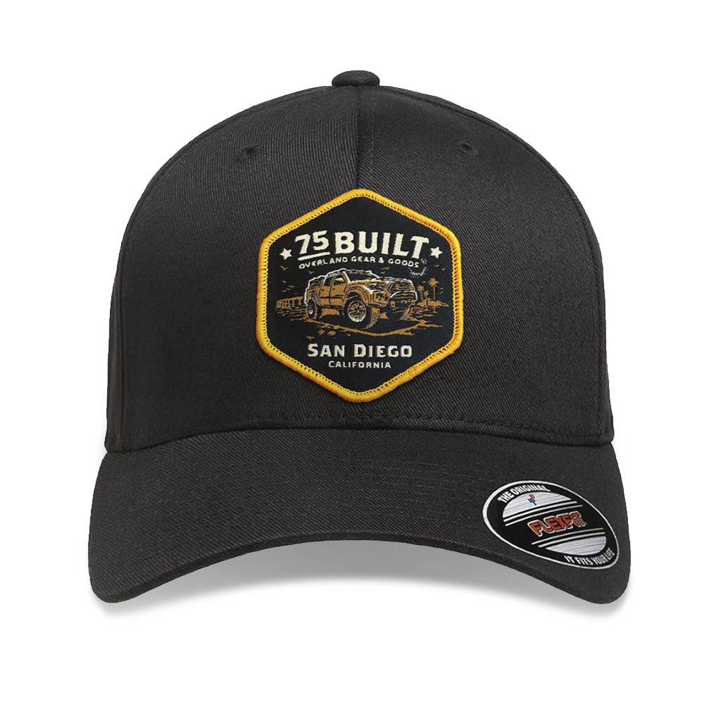 FLEXFIT® Black Cap - 75Built Patch