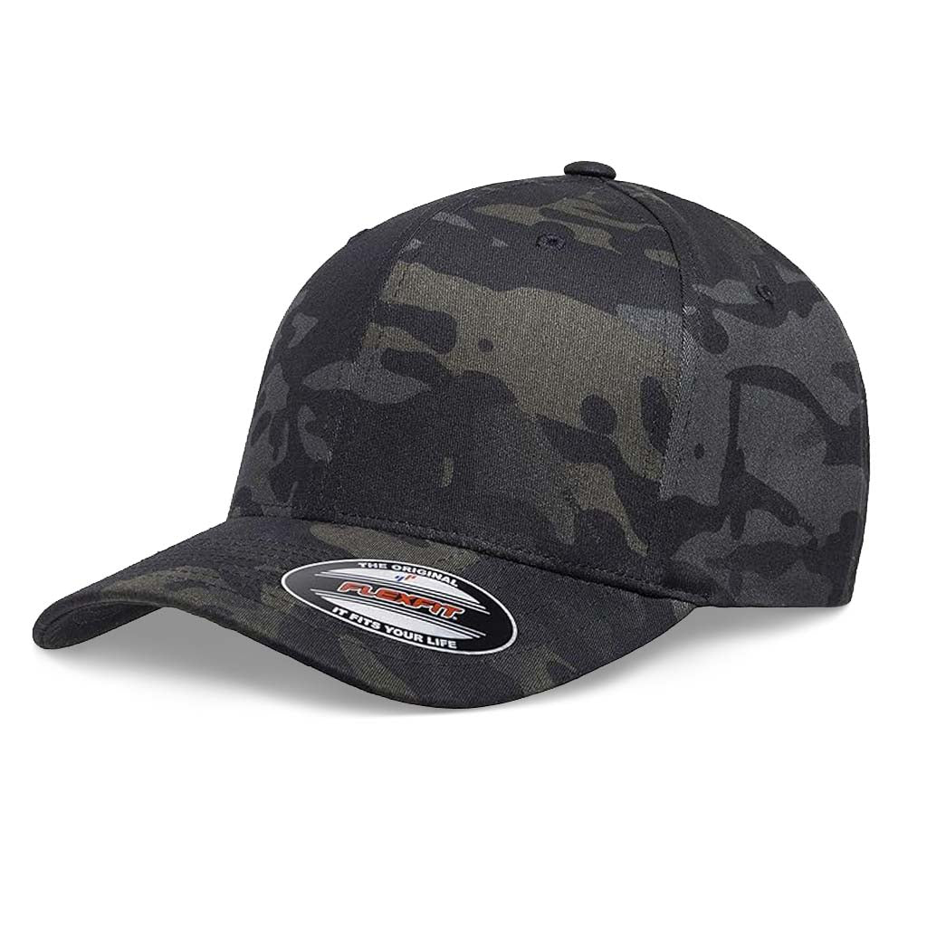 FLEXFIT® Black Multicam Cap - Plain