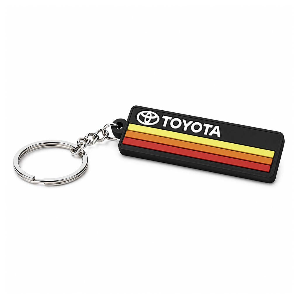 Toyota Silicone Keychain - Retro Stripes