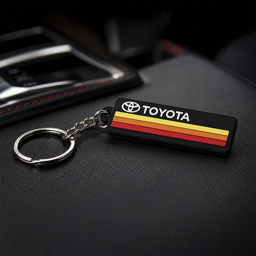 Toyota Silicone Keychain - Retro Stripes