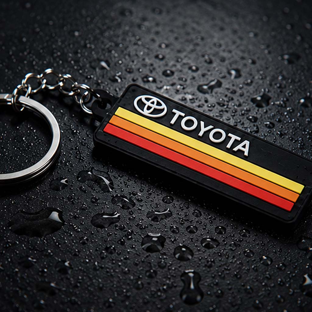Toyota Silicone Keychain - Retro Stripes