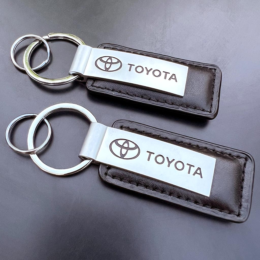 Toyota Black Leather Keychain